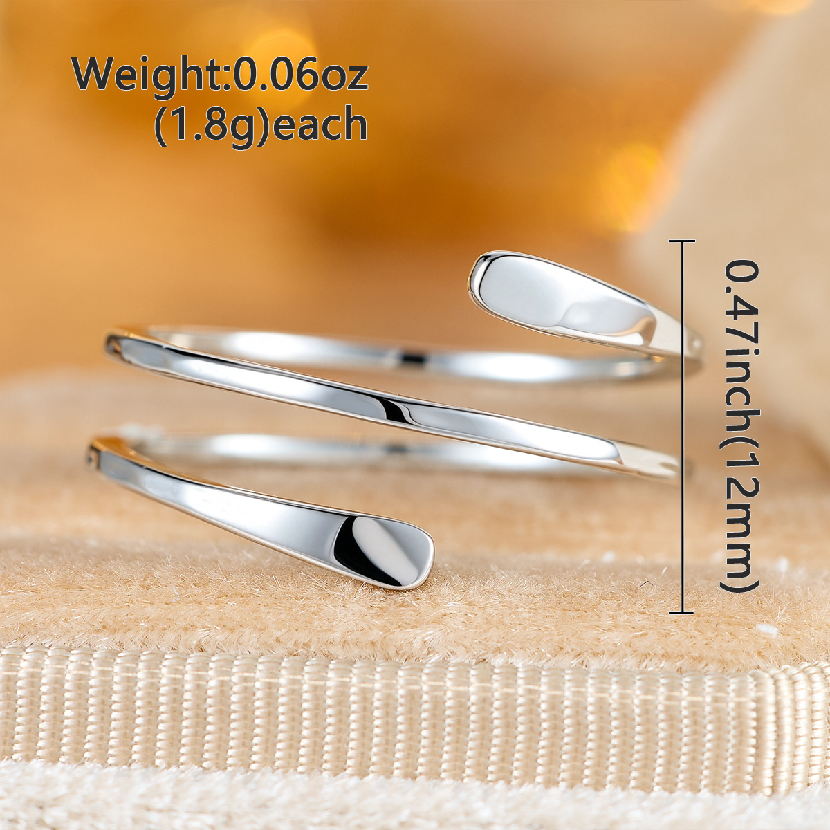 Adjustable Double-Layer Bling Hoop Ring